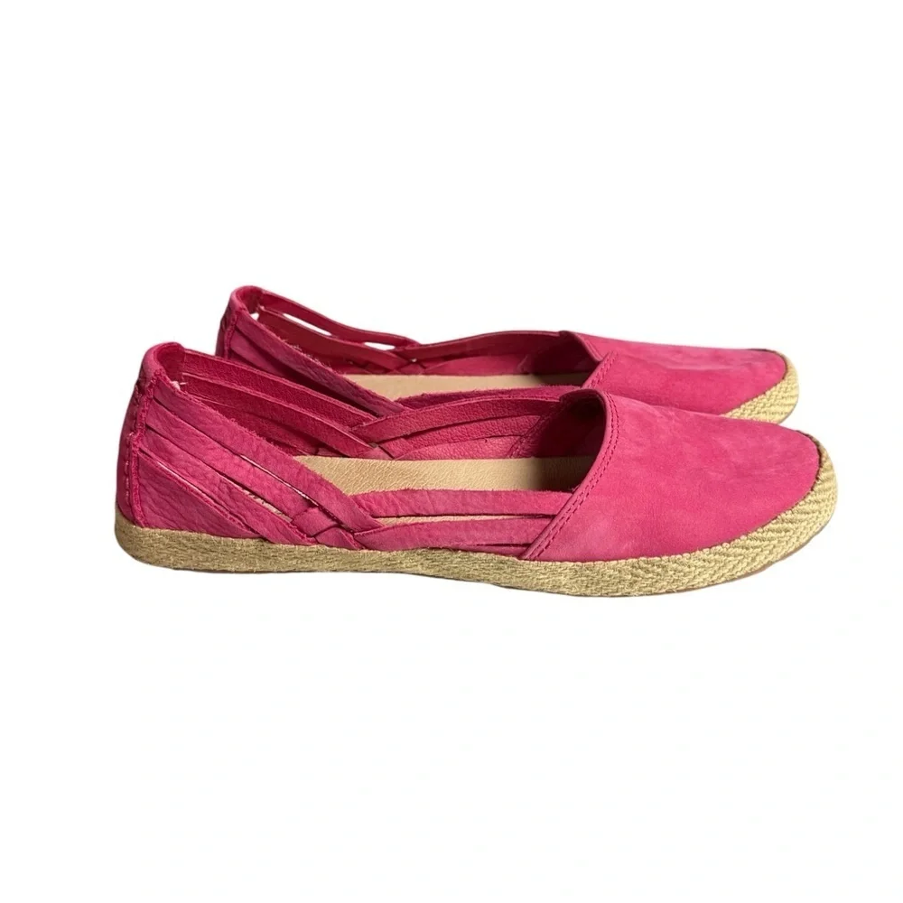 Ugg Australia Cicily 1006664 Pink Suede Womens Fleece Heel Espadrille Shoe 8M